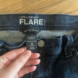 New York & Company Dark Blue Flare Jeans
